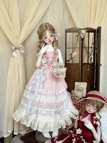 bjd outfits, bjd doll dress in pink